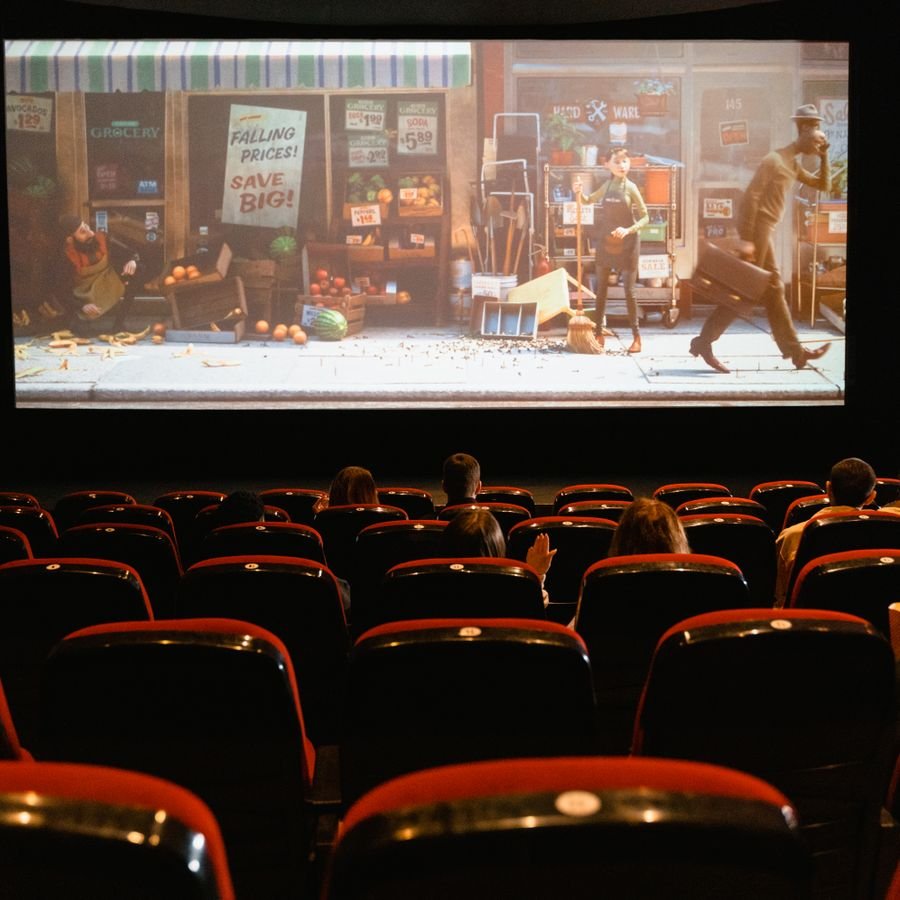 Cinema screening in an entertainment zone